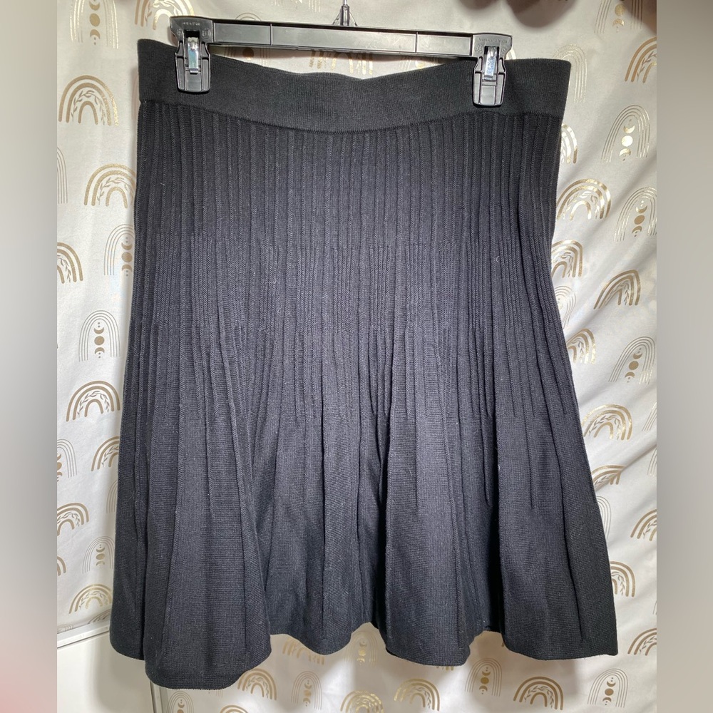 CAbi Black A-Line Pleated Skirt